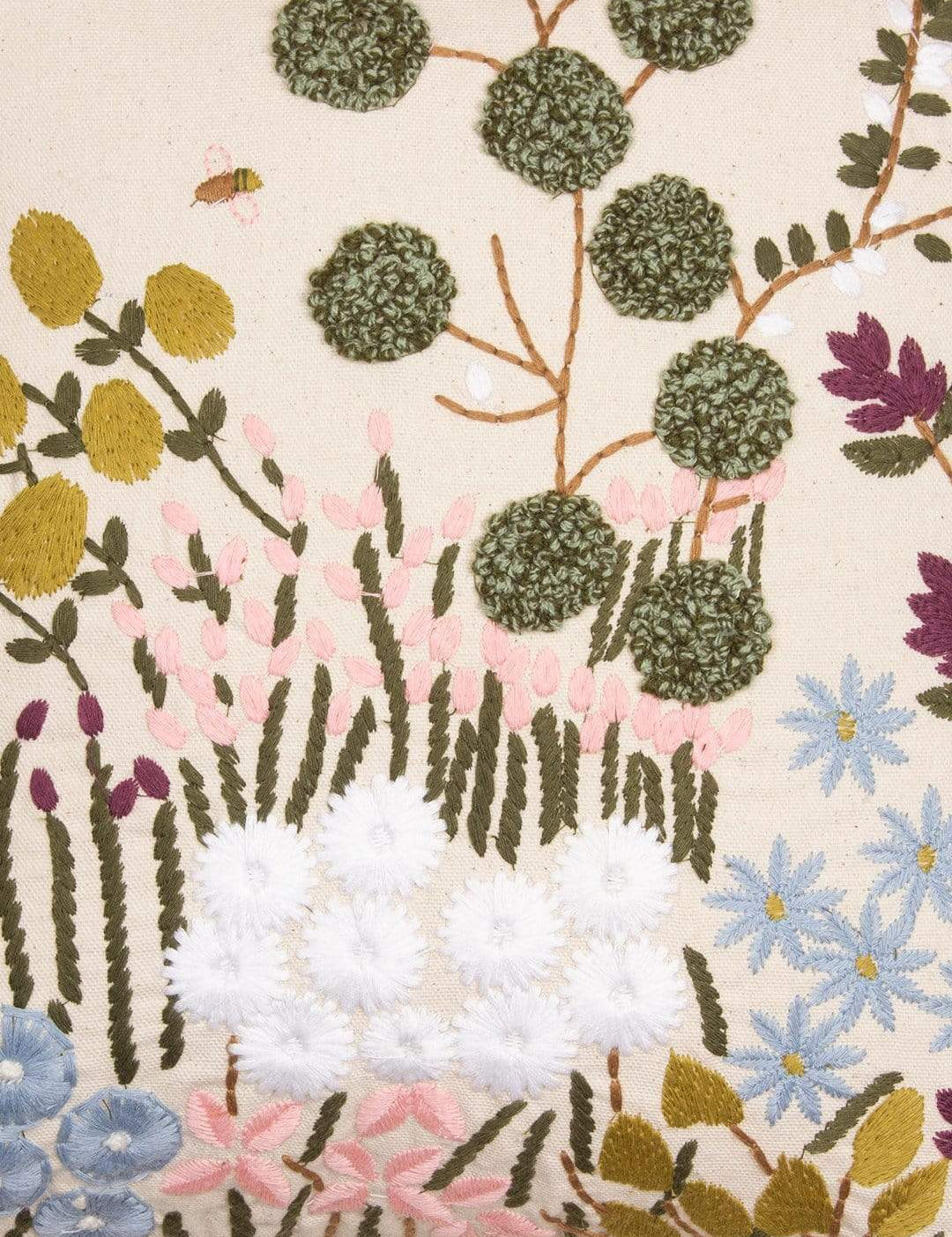 Gardenia Embroidered Cushion Cover