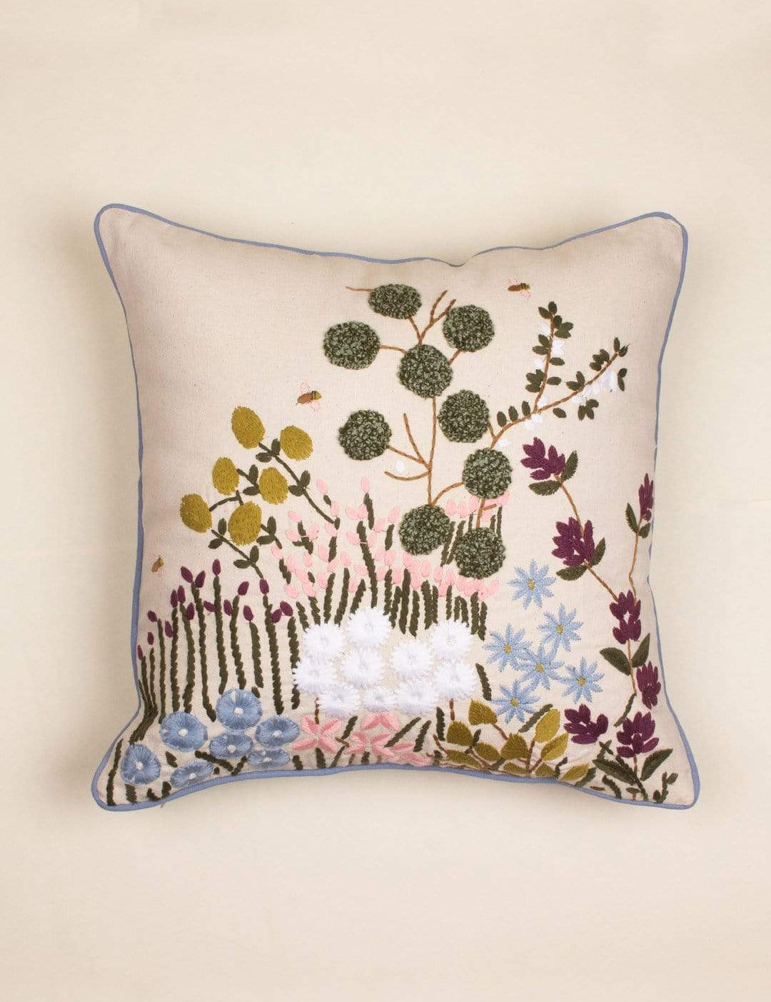 Gardenia Embroidered Cushion Cover
