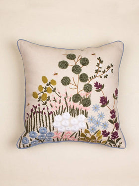 Gardenia Embroidered Cushion Cover