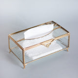 Royal Lattice Brass Tissue Box