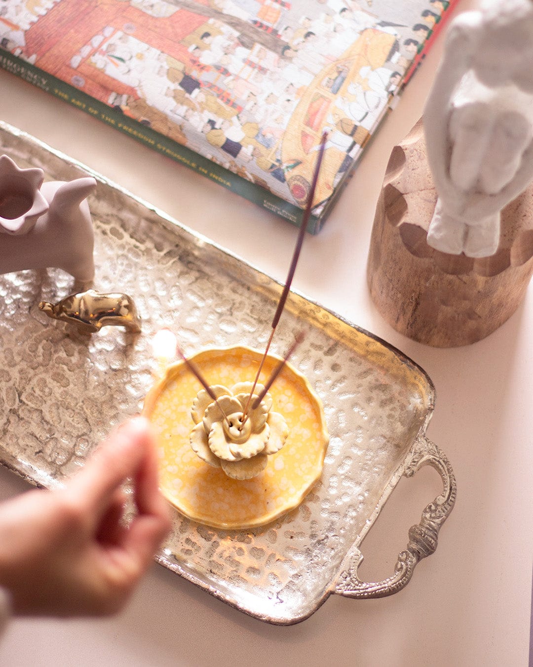 Golden Harvest Ceramic Incense Holder