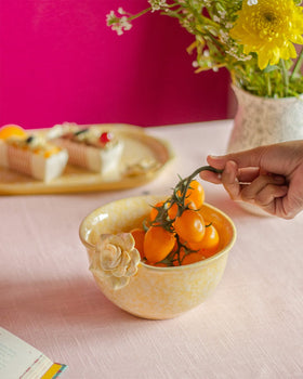 Golden Harvest Handpainted Ceramic Bowl