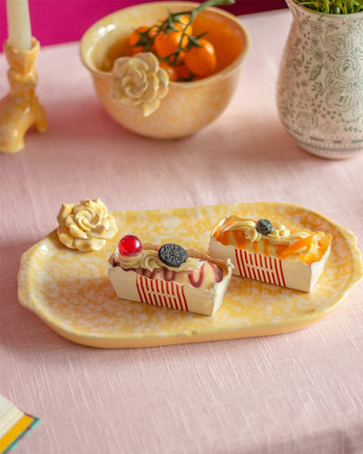 Golden Harvest Handpainted Ceramic Oval Platter