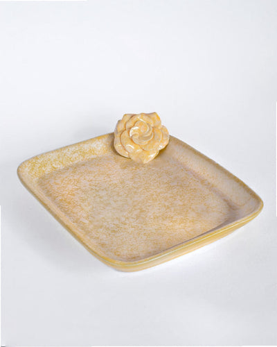 Golden Harvest Handpainted Square Platter