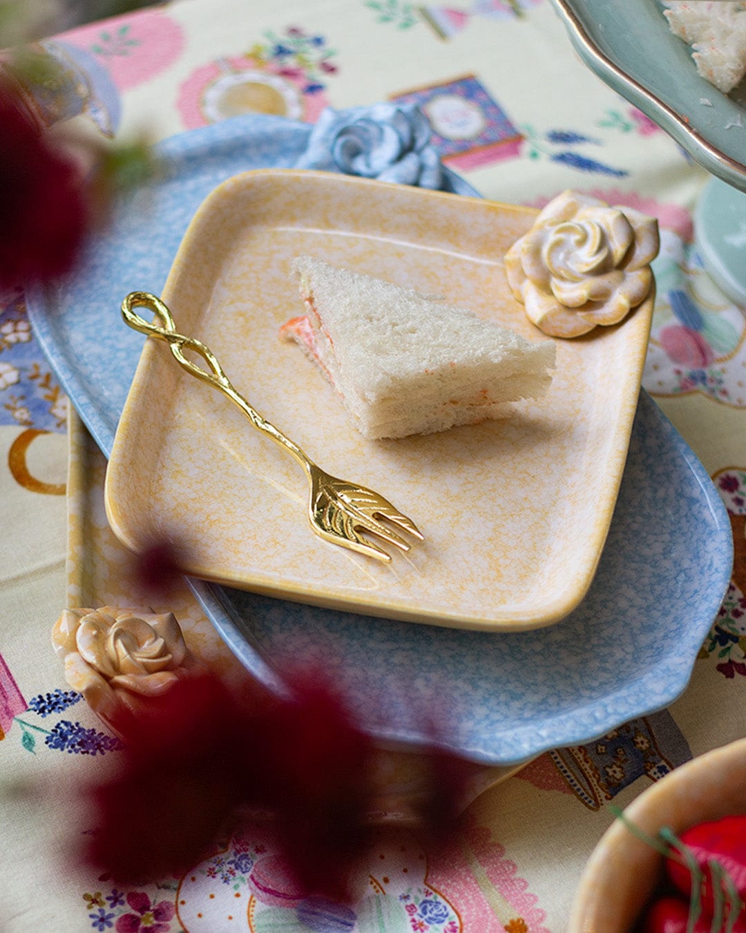 Golden Harvest Handpainted Square Platter