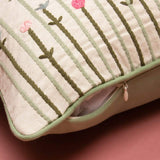 Grass Is Green Embroidered Cushion Cover