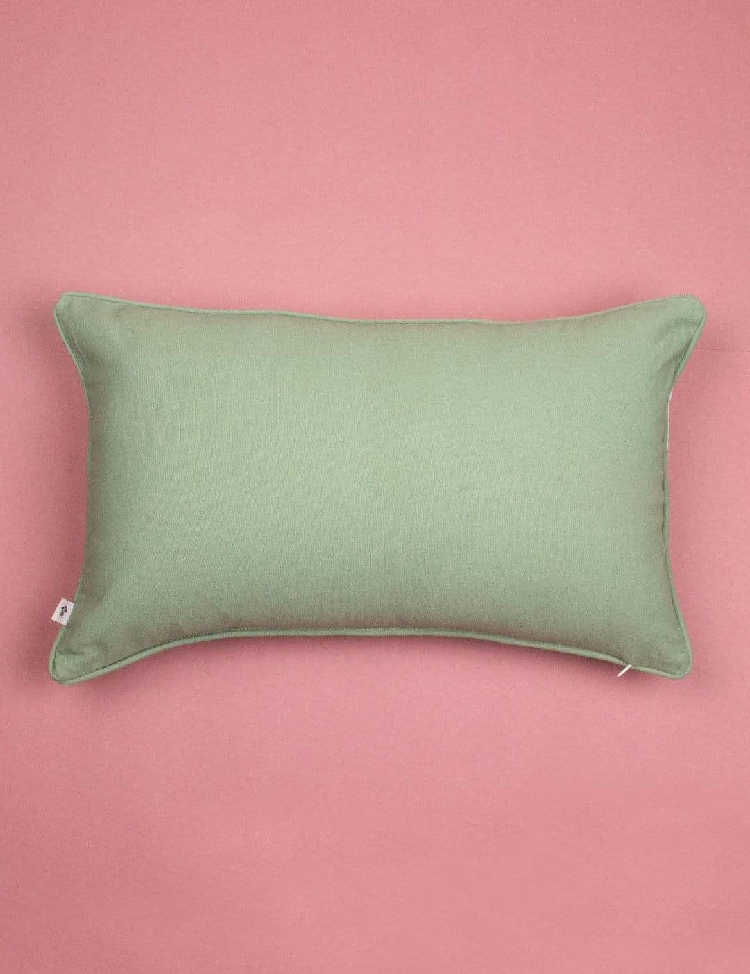 Grass Is Green Embroidered Cushion Cover