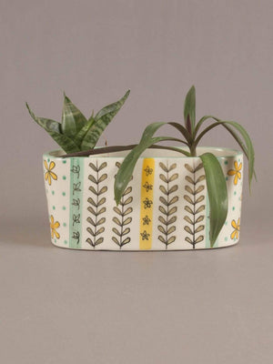 Green Garden Oval Planter