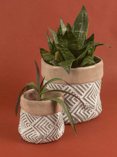 Gunny Sack Ceramic Planter