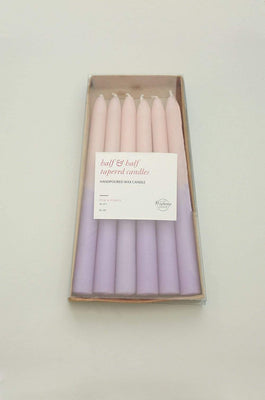 Half & Half Tapered Candles - Set of 6