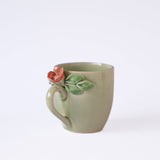 Handcrafted Petals Ceramic Mugs - Set of 2