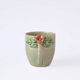 Handcrafted Petals Ceramic Mugs - Set of 2