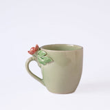Handcrafted Petals Ceramic Mugs - Set of 2