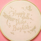 Happy Girl Shine Brighter Wall Hoop