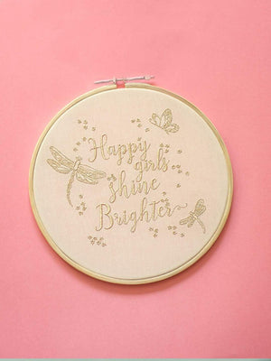 Happy Girl Shine Brighter Wall Hoop