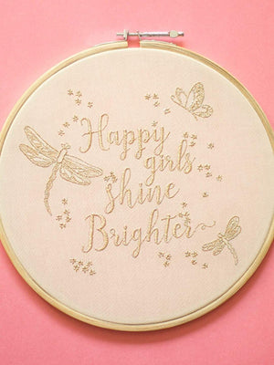 Happy Girl Shine Brighter Wall Hoop