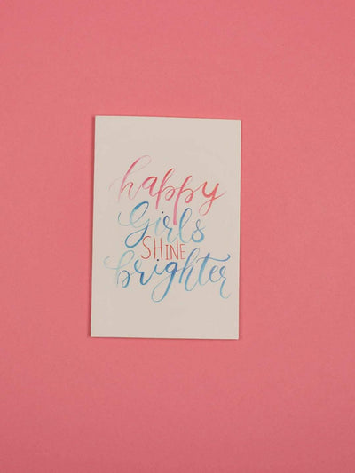 Happy Girls Shine Brighter Greeting Card