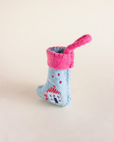 Happy Home Felt Stocking Xmas Ornament