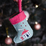 Happy Home Felt Stocking Xmas Ornament