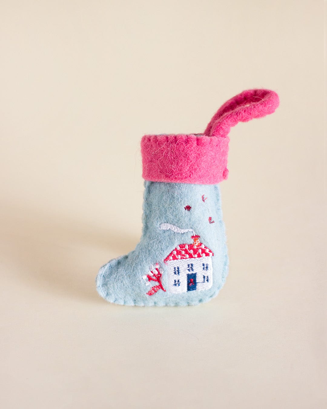Happy Home Felt Stocking Xmas Ornament