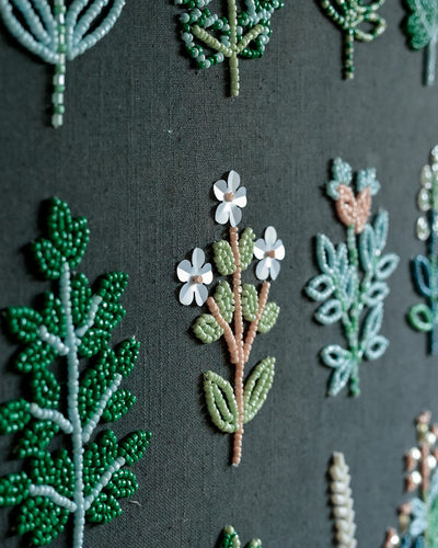 Herbarium Hand Embroidered BeadsWall Décor