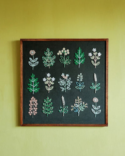 Herbarium Hand Embroidered BeadsWall Décor