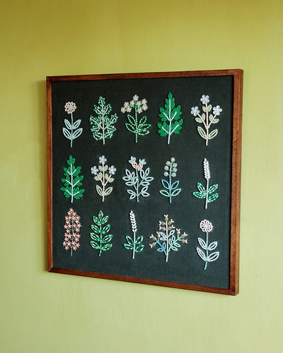 Herbarium Hand Embroidered BeadsWall Décor