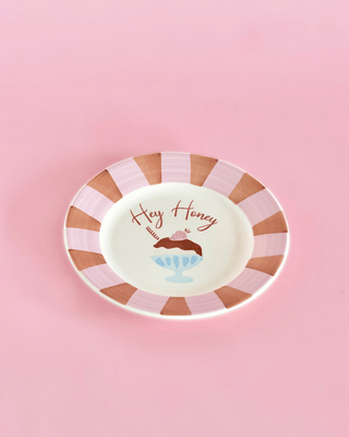 Hey Honey Handpainted Ceramic Dessert Plate 16.5 Cm