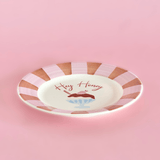 Hey Honey Handpainted Ceramic Dessert Plate - Set of 4