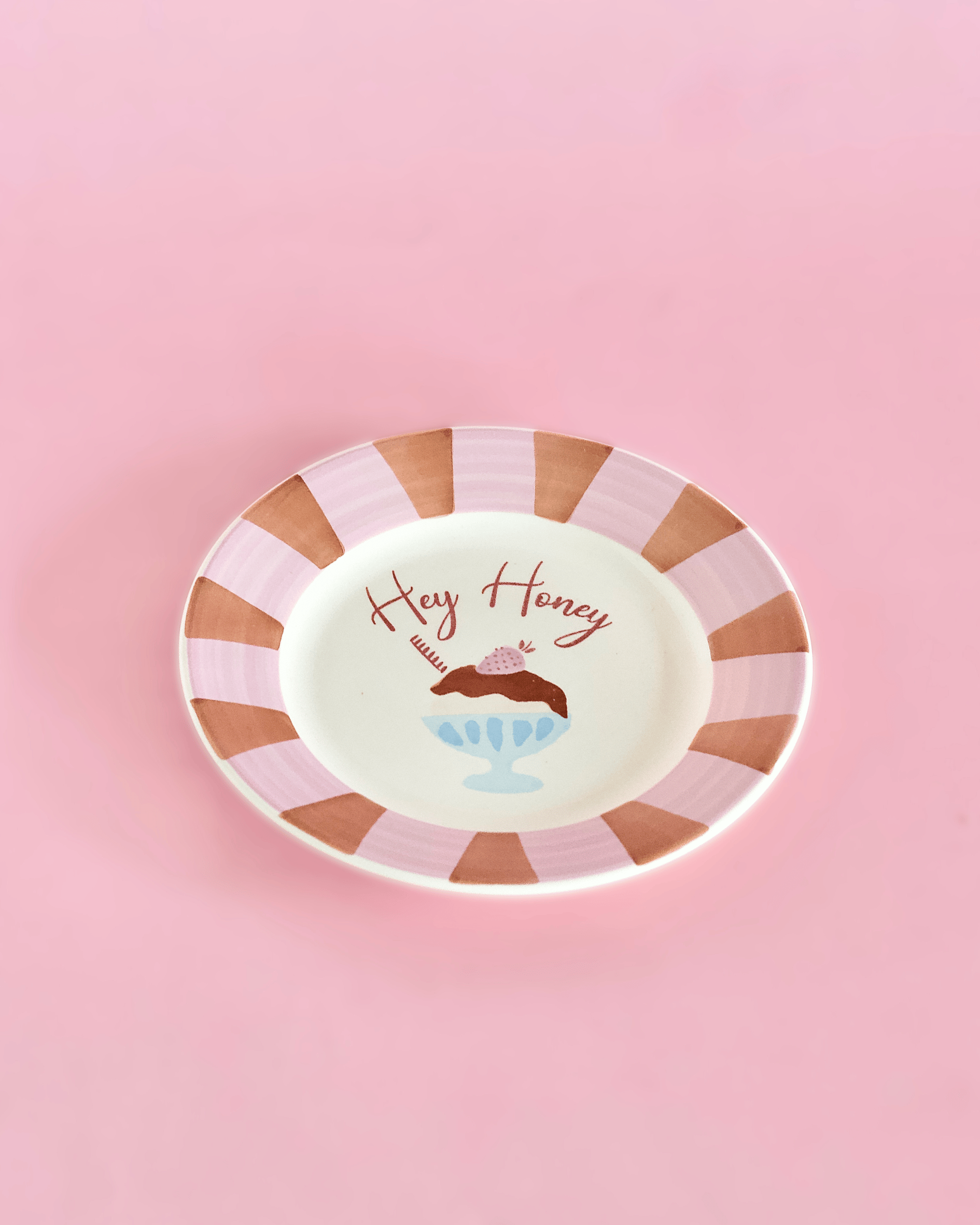 Hey Honey Handpainted Ceramic Dessert Plate - Set of 4
