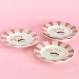 Hey Honey Handpainted Ceramic Dessert Plate - Set of 4