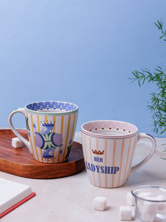 His Lordship and Her Ladyship ceramic mug set of 2 with royal crown design | The Wishing Chair