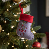 Holly Bouquet Felt Stocking Xmas Ornament