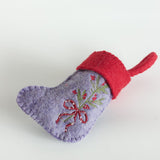 Holly Bouquet Felt Stocking Xmas Ornament