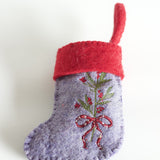 Holly Bouquet Felt Stocking Xmas Ornament