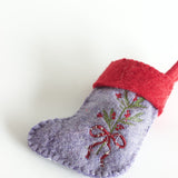 Holly Bouquet Felt Stocking Xmas Ornament