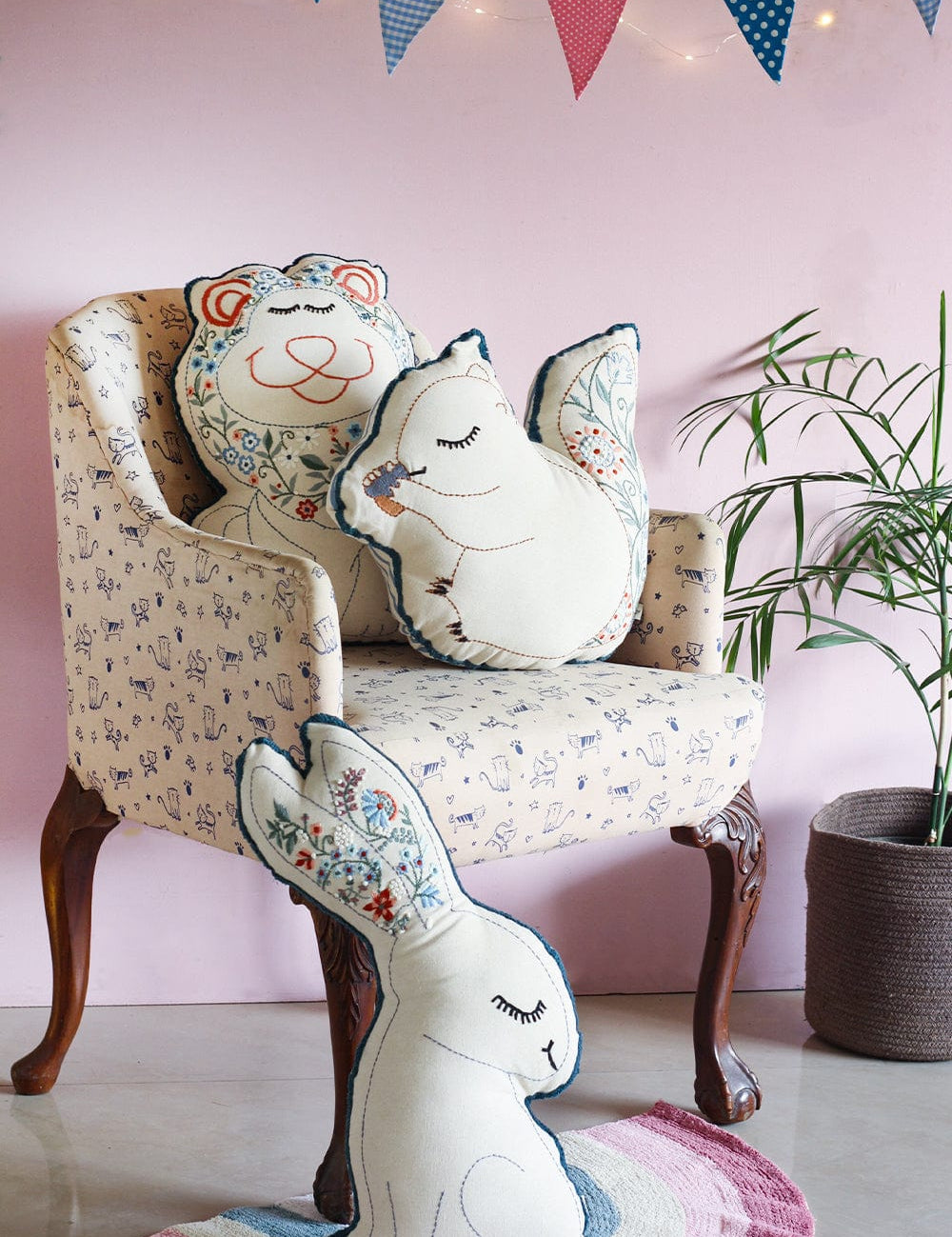 Honey Bunny Shaped Cushion with filling