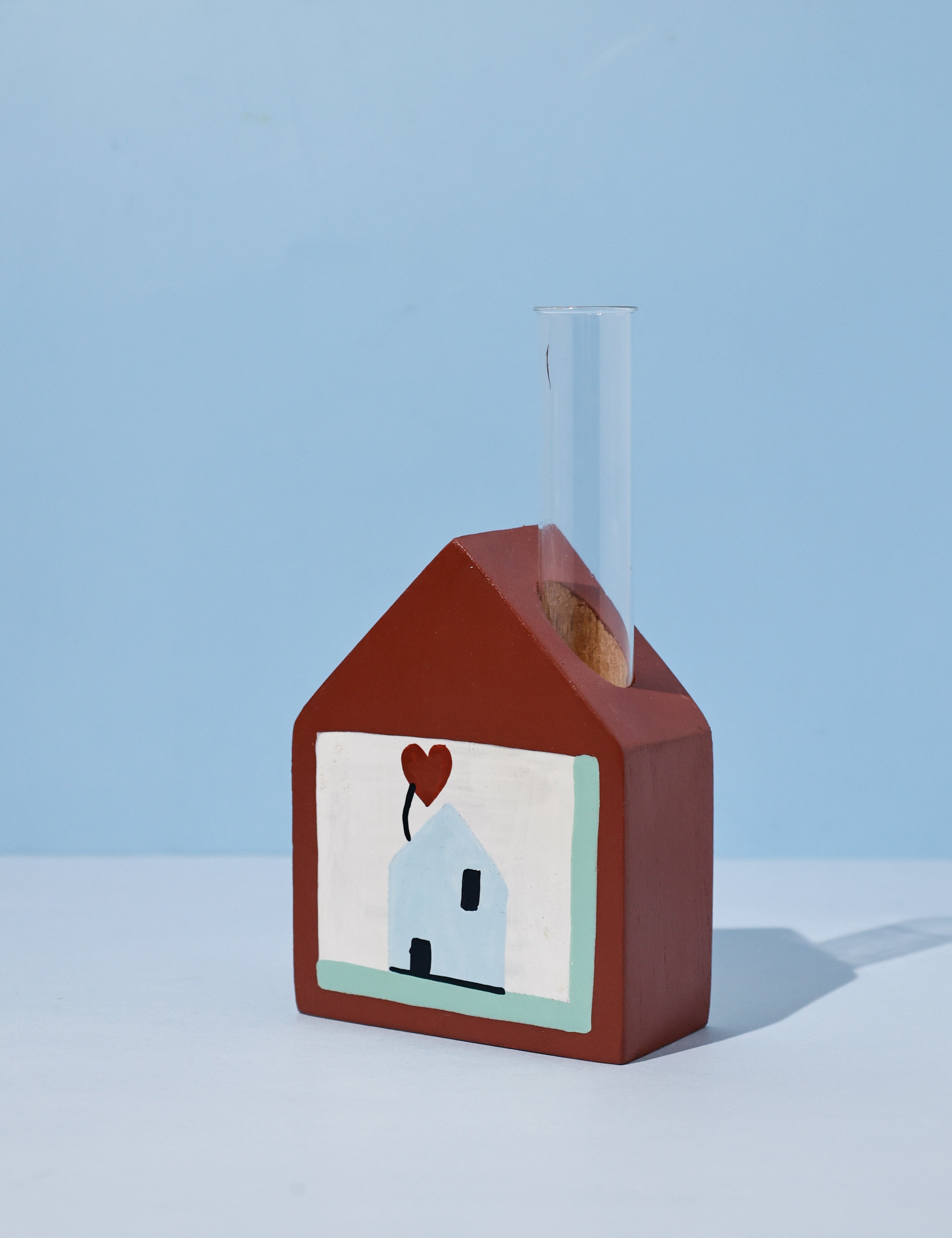 Hygge Hut Handpainted Wooden Bud Vase