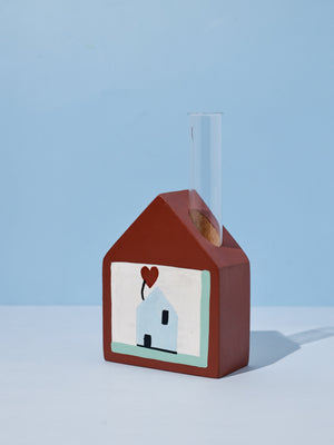 Hygge Hut Handpainted Wooden Bud Vase
