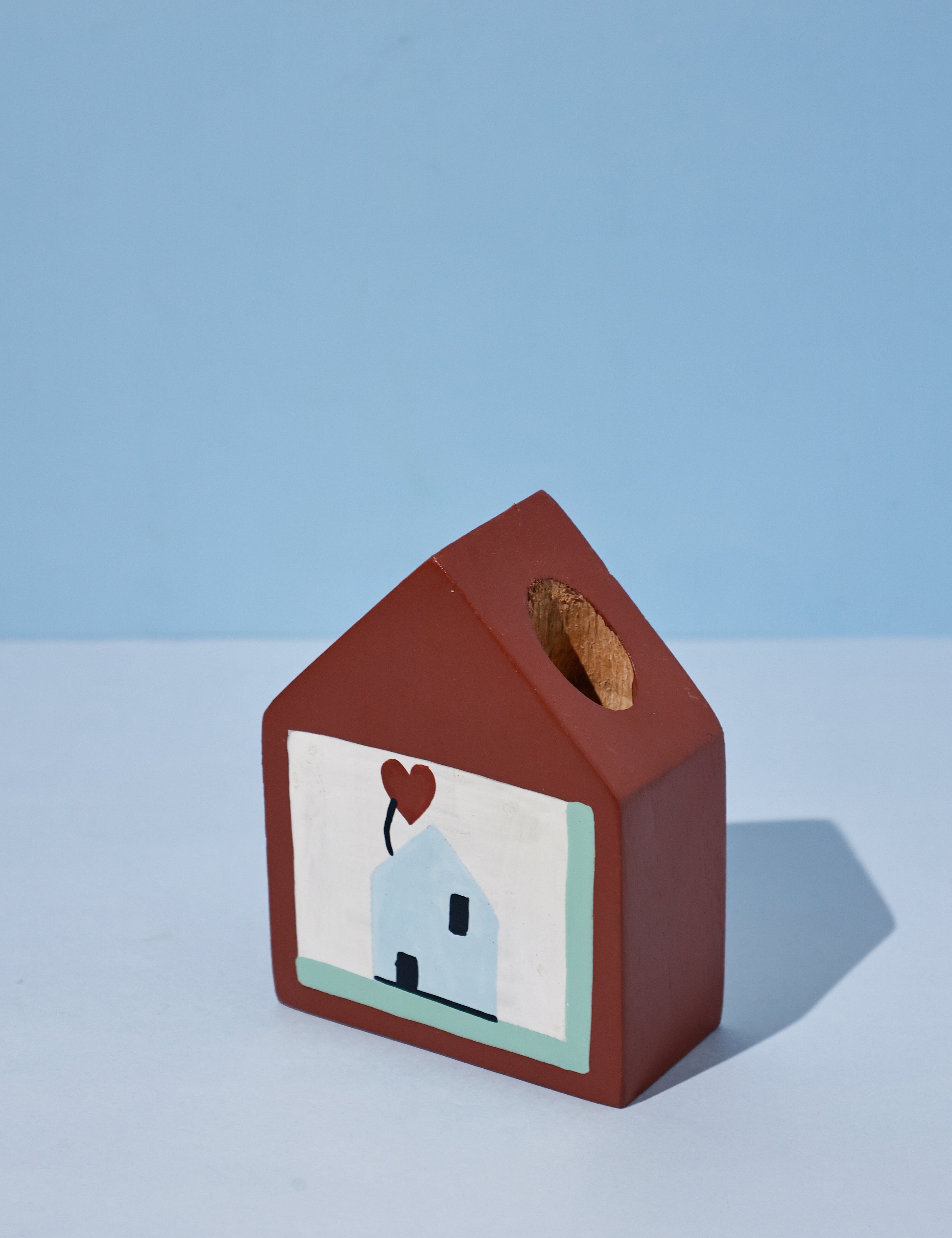 Hygge Hut Handpainted Wooden Bud Vase