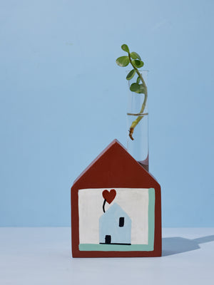 Hygge Hut Handpainted Wooden Bud Vase