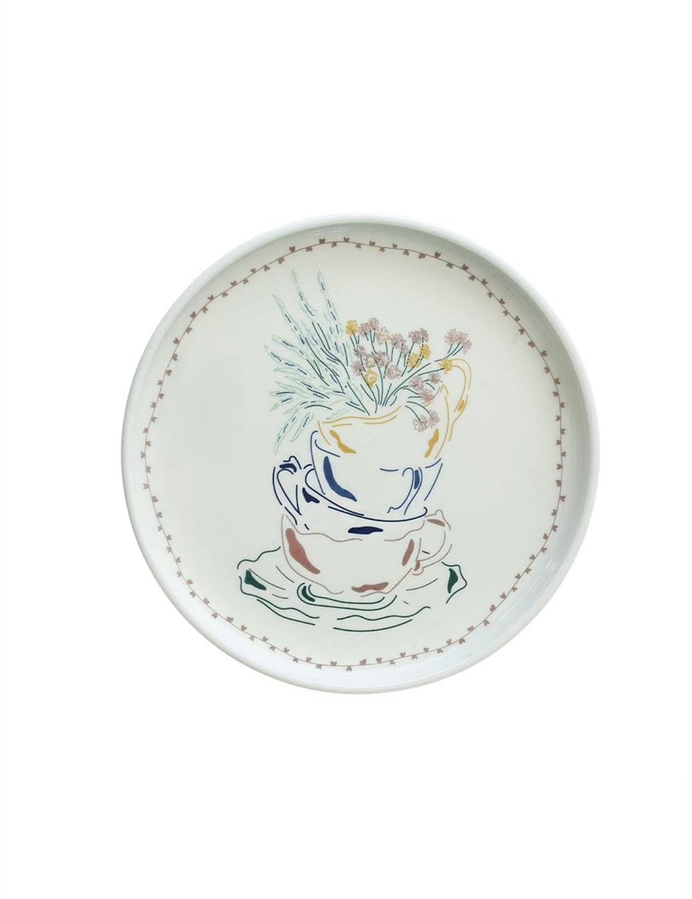 Illustration Series Wall Plate- Teacups