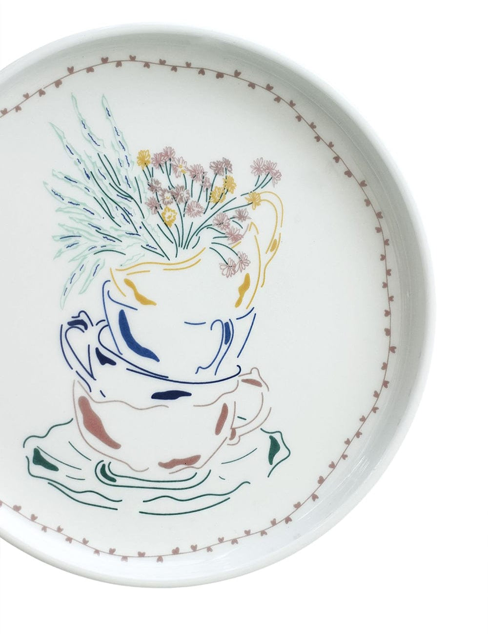 Illustration Series Wall Plate- Teacups