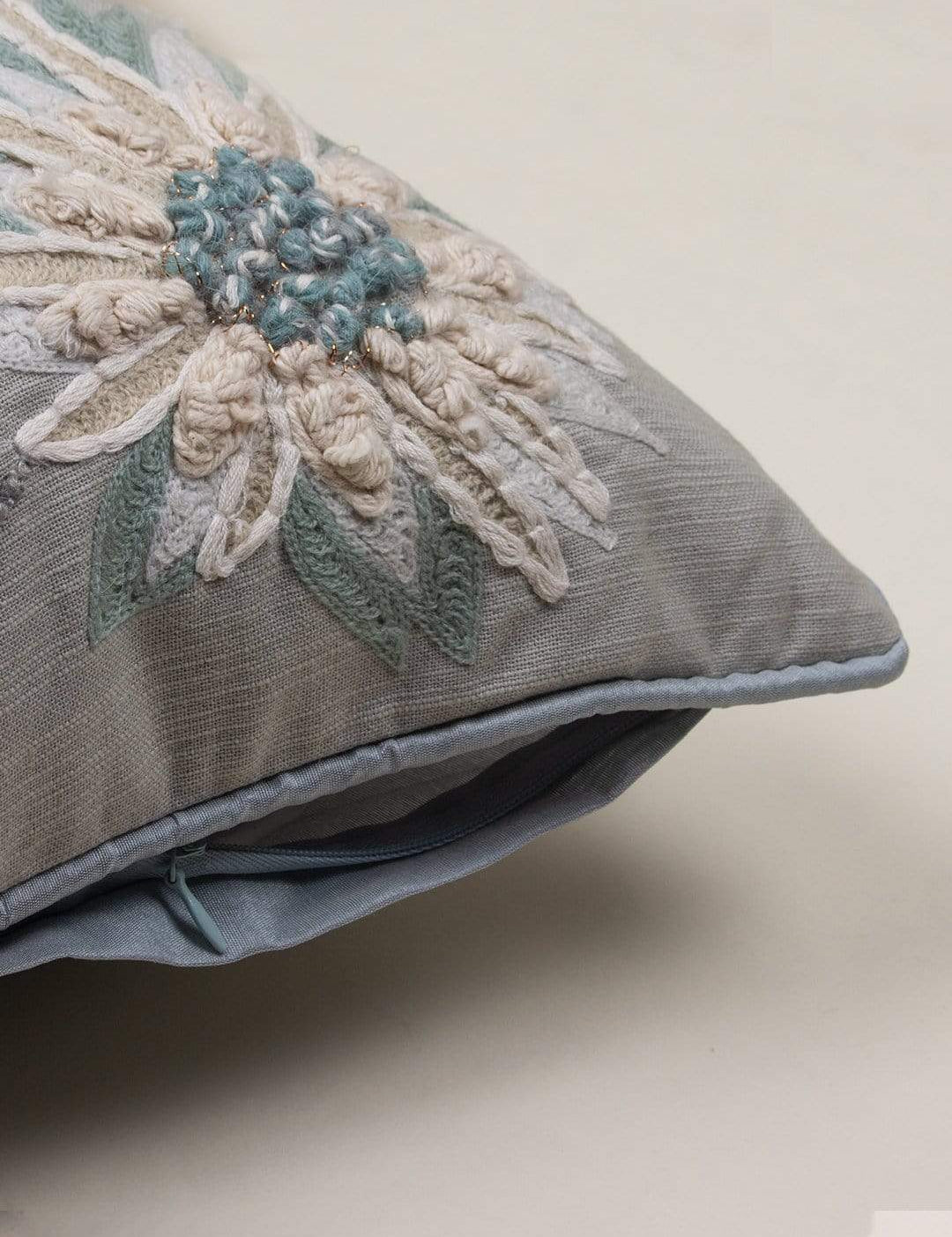 In Full Bloom Embroidered Cushion Cover