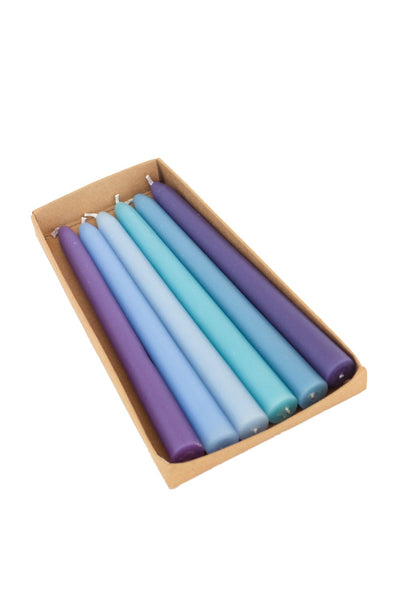 Indigo Story Ombre Tapered Candles- Set of 6