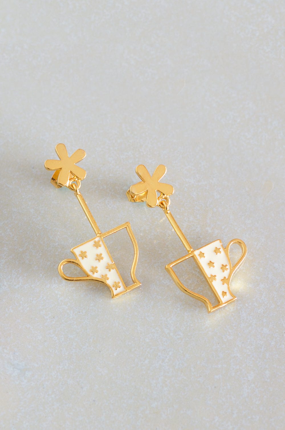 IVORY Alice's Tea Party Gold Plated Earrings