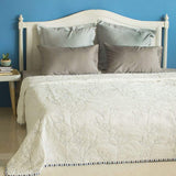 Ivory Trellis Quilted Bedcover