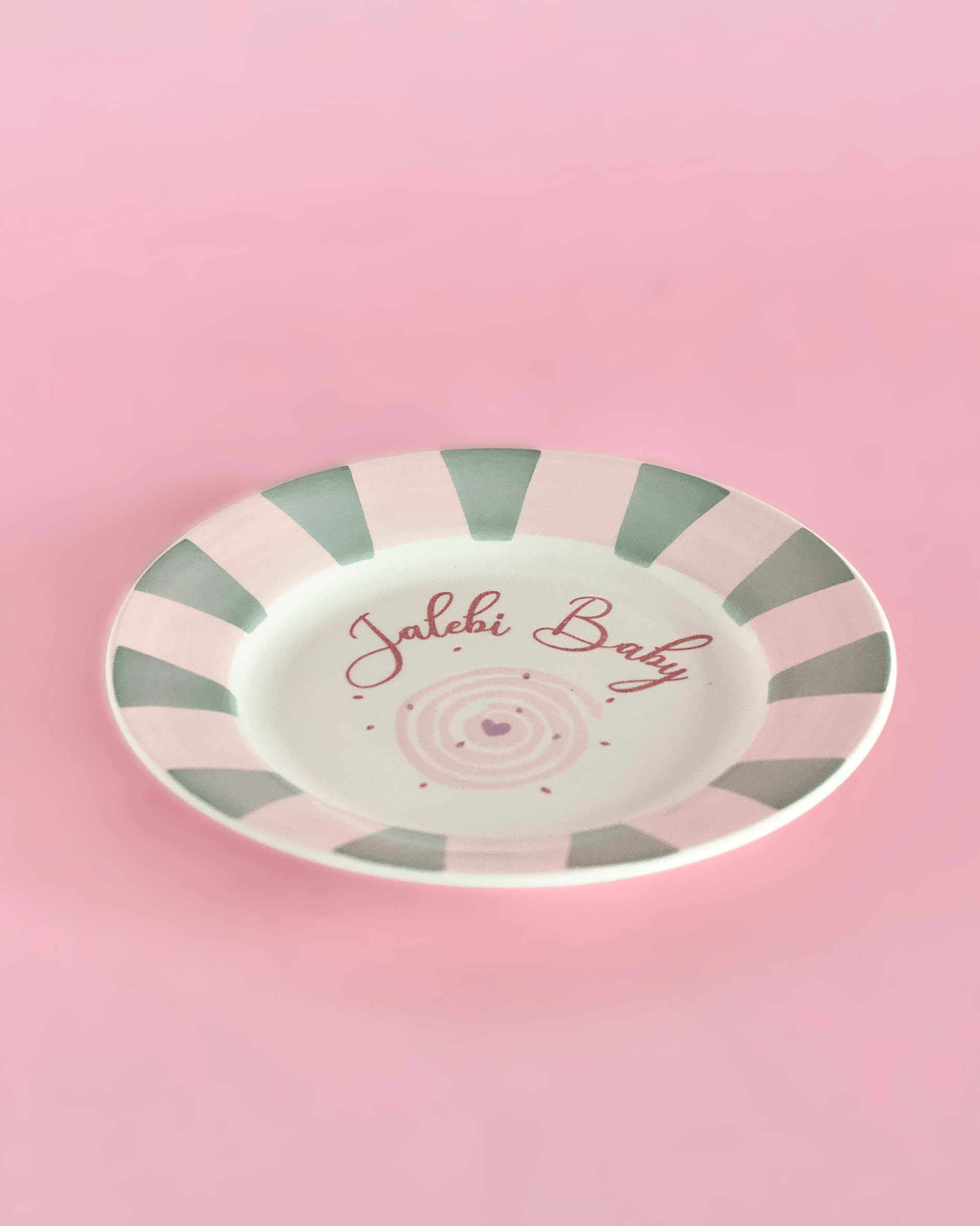 Jalebi Baby Handpainted Ceramic Dessert Plate 16.5 Cm