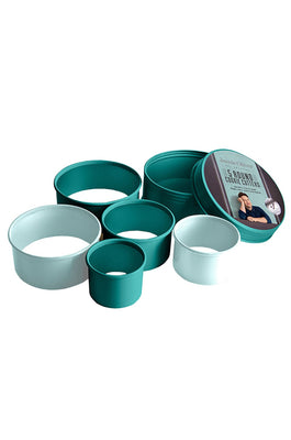 Jamie Oliver Round Cookie Cutters- Set of 5 - Atlantic Green