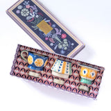 Jasmine Mist Handpainted Tealight Holders - Set of 3 Little Sparks of Joy Gift box